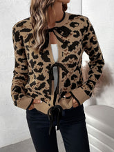 Load image into Gallery viewer, Tie Front Leopard Cardigan