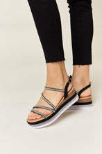 Load image into Gallery viewer, Forever Link Rhinestone Strappy Wedge Sandals