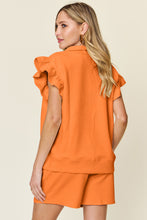 Load image into Gallery viewer, Double Take Flounce Sleeve Top and Shorts Set (7 Colors)