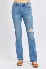 Load image into Gallery viewer, Judy Blue Mid Rise Destroyed Hem Distressed Jeans