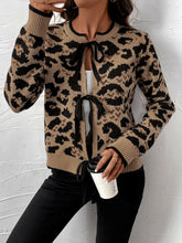 Load image into Gallery viewer, Tie Front Leopard Cardigan