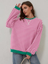 Load image into Gallery viewer, Lovelet Contrast Striped Long Sleeve Sweatshirt