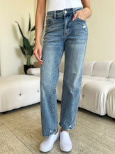 Load image into Gallery viewer, Judy Blue Mid Rise Distressed Straight Jeans