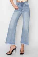 Load image into Gallery viewer, RISEN High Rise Crop Wide Fray Hem Jeans