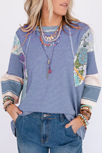 Boho Patchwork Long Sleeve Top (2 Colors)