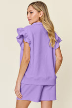 Load image into Gallery viewer, Double Take Flounce Sleeve Top and Shorts Set (7 Colors)