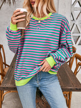 Load image into Gallery viewer, Lovelet Contrast Striped Long Sleeve Sweatshirt