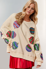 Load image into Gallery viewer, Double Take Christmas Element Sequin Round Neck Long Sleeve Sweatshirt