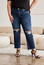 Load image into Gallery viewer, RFM Crop Dylan Tummy Control Distressed High Waist Raw Hem Jeans