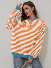 Load image into Gallery viewer, Lovelet Contrast Striped Long Sleeve Sweatshirt