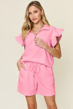 Load image into Gallery viewer, Double Take Flounce Sleeve Top and Shorts Set (7 Colors)