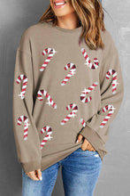 Load image into Gallery viewer, Sequin Candy Cane Sweatshirt