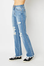 Load image into Gallery viewer, Judy Blue Distressed Raw Hem Bootcut Jeans