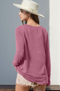 Thumbhole Long Sleeve Henley Top (8 Colors)