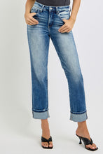 Load image into Gallery viewer, RISEN Full Size High Rise Crop Straight Roll Up Jeans