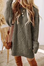 Load image into Gallery viewer, Cable-Knit Sweater Dress