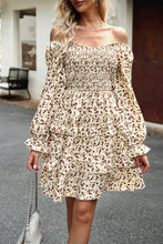 Load image into Gallery viewer, Devine Smocked Flounce Sleeve Ruffled Dress