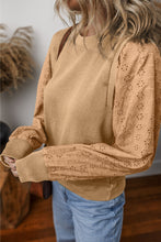 Load image into Gallery viewer, Layered Eyelet Sleeve Pullover