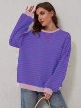 Load image into Gallery viewer, Lovelet Contrast Striped Long Sleeve Sweatshirt