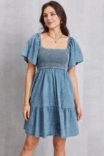 Load image into Gallery viewer, Smocked Denim Dress