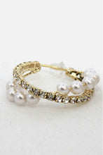 Load image into Gallery viewer, Alloy Pearl Hoop Earrings