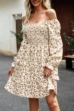 Load image into Gallery viewer, Devine Smocked Flounce Sleeve Ruffled Dress