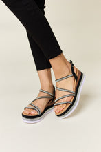 Load image into Gallery viewer, Forever Link Rhinestone Strappy Wedge Sandals