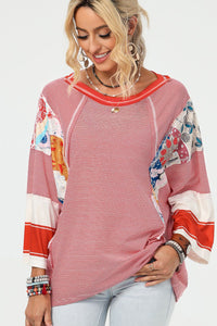 Boho Patchwork Long Sleeve Top (2 Colors)