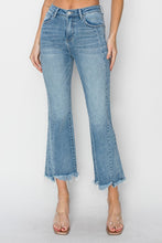 Load image into Gallery viewer, RISEN Full Size High Rise Frayed Hem Flare Jeans