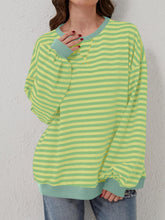 Load image into Gallery viewer, Lovelet Contrast Striped Long Sleeve Sweatshirt