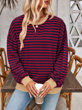 Load image into Gallery viewer, Lovelet Contrast Striped Long Sleeve Sweatshirt