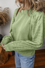 Load image into Gallery viewer, Layered Eyelet Sleeve Pullover