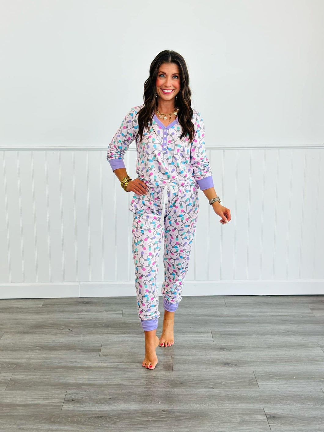 Preorder:Long Sleeve Women Jogger PJ Set -#3-Light(Close08/30/2024)