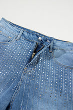 Load image into Gallery viewer, Rhinestone High Waist Denim Shorts