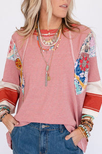 Boho Patchwork Long Sleeve Top (2 Colors)