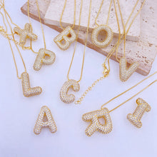 Load image into Gallery viewer, Gold-Plated Inlaid Zircon Letter Necklace