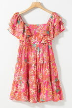 Load image into Gallery viewer, Ruffled Printed Square Neck Dress