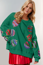 Load image into Gallery viewer, Double Take Christmas Element Sequin Round Neck Long Sleeve Sweatshirt