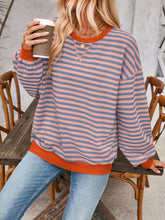 Load image into Gallery viewer, Lovelet Contrast Striped Long Sleeve Sweatshirt