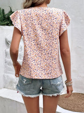 Load image into Gallery viewer, Ditsy Floral Round Neck Cap Sleeve Top