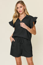 Load image into Gallery viewer, Double Take Flounce Sleeve Top and Shorts Set (7 Colors)