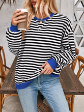 Load image into Gallery viewer, Lovelet Contrast Striped Long Sleeve Sweatshirt