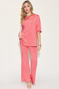 Bamboo T-Shirt and Flare Pants Set (4 Colors)