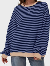 Load image into Gallery viewer, Lovelet Contrast Striped Long Sleeve Sweatshirt