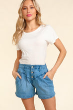 Load image into Gallery viewer, Haptics High Rise Button Fly Washed Denim Shorts