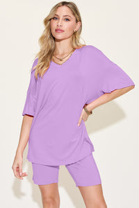 Bamboo V-Neck T-Shirt and Shorts Set (5 Colors)