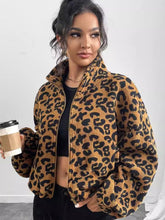 Load image into Gallery viewer, Leopard Zip Up Long Sleeve Jacket