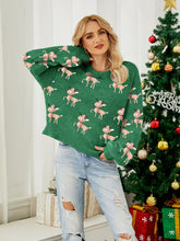 Load image into Gallery viewer, Reindeer Round Neck Long Sleeve Sweater