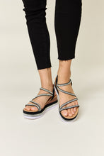 Load image into Gallery viewer, Forever Link Rhinestone Strappy Wedge Sandals