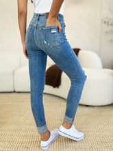 Load image into Gallery viewer, Judy Blue Mid Rise Destroy &amp; Cuff Skinny Jeans